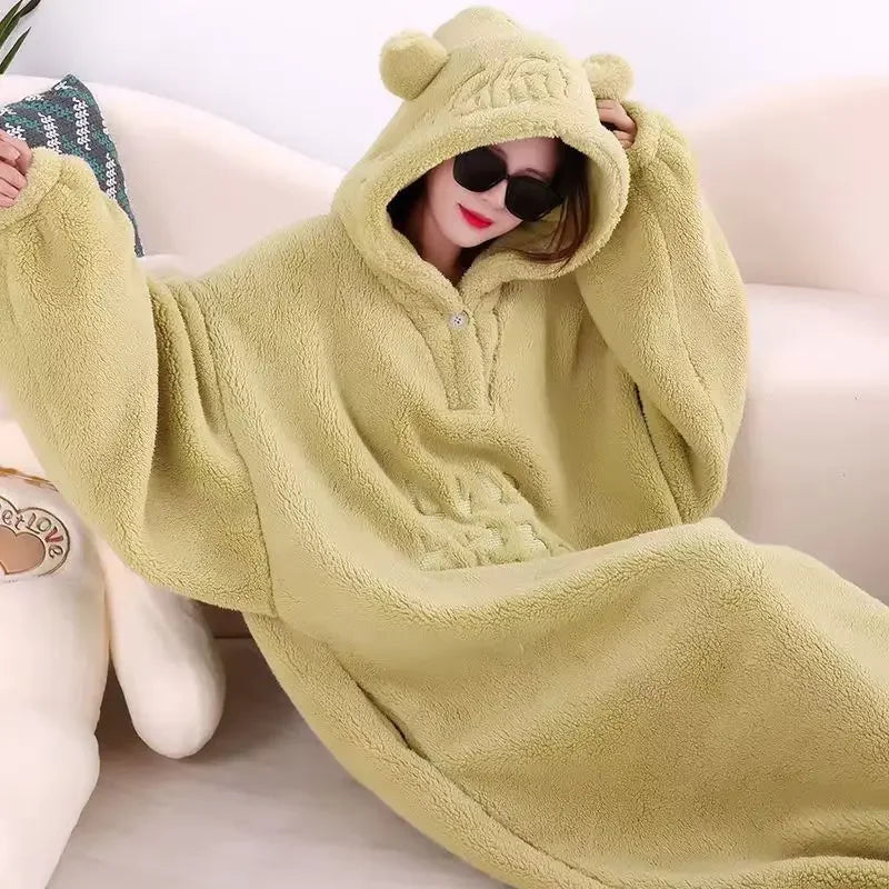 Sudadera con capucha y manta de forro polar suave