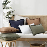 Decorative Linen Fringe Pillow Covers