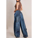 Cyberpunk Loose Asymmetrical Denim Jeans