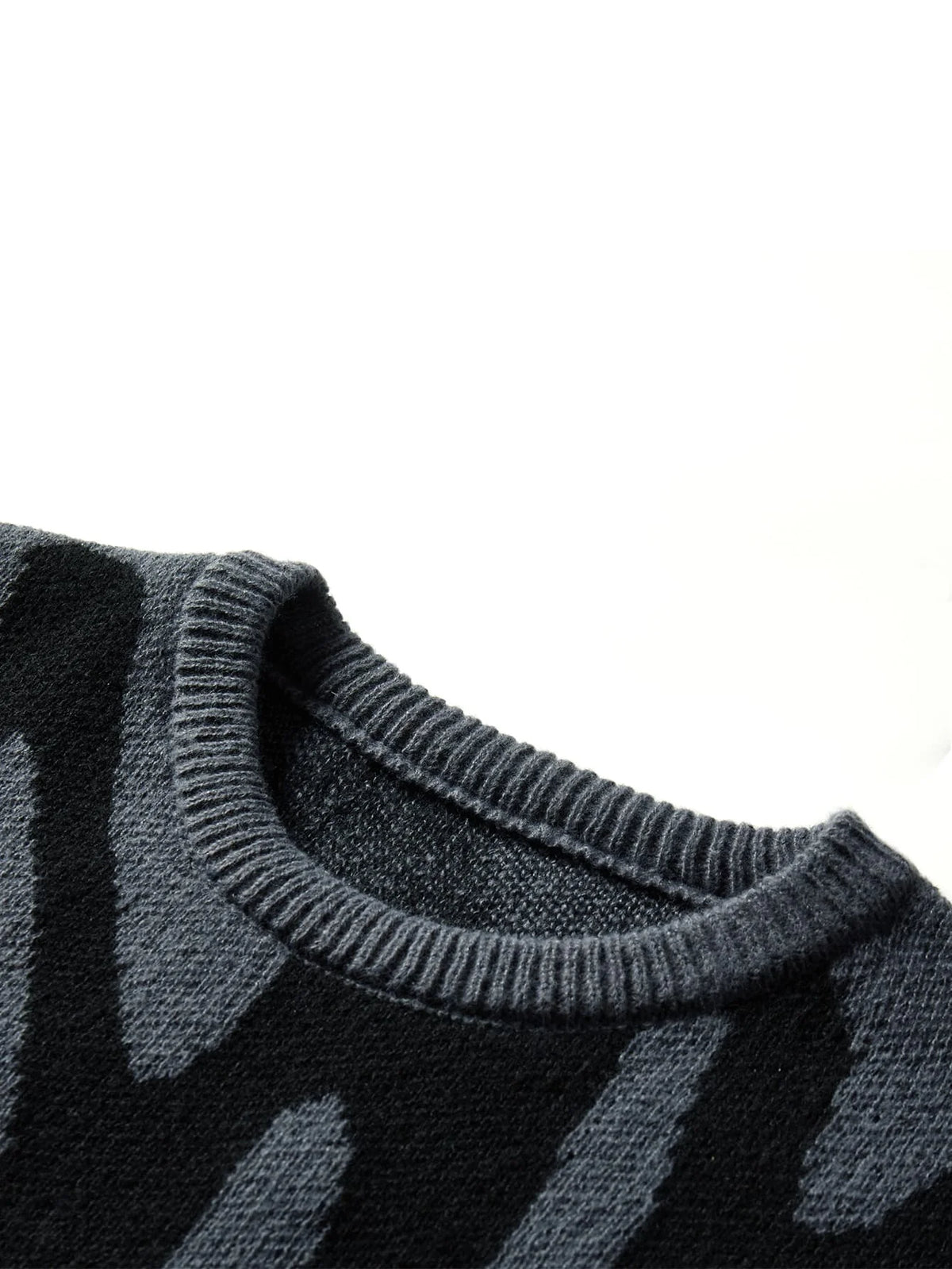 Irregular Jacquard pattern O-neck Sweater
