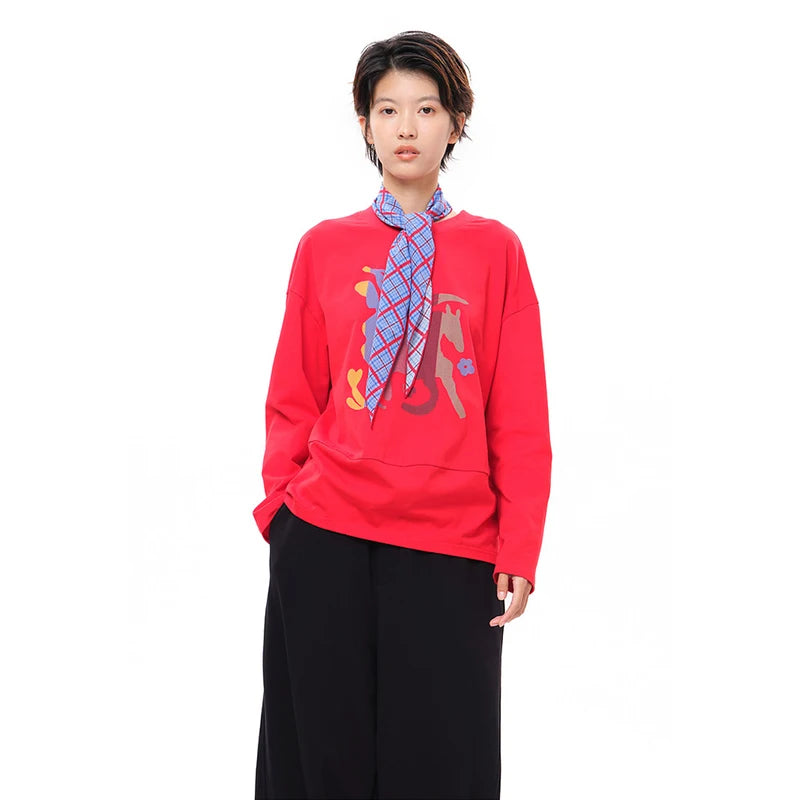 Horse Graphic Print Sweatshirt