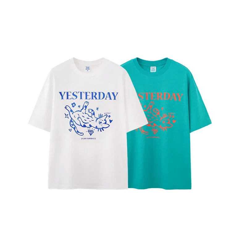 Gestern Cat Print T-Shirt