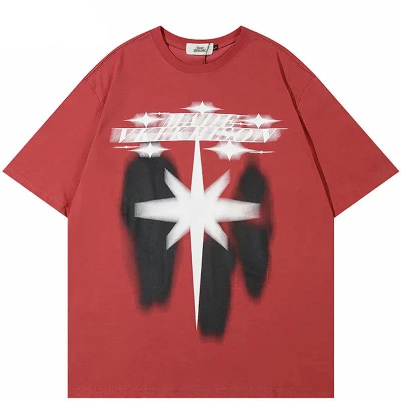 Oversized Shadow Star Graphic T-Shirt