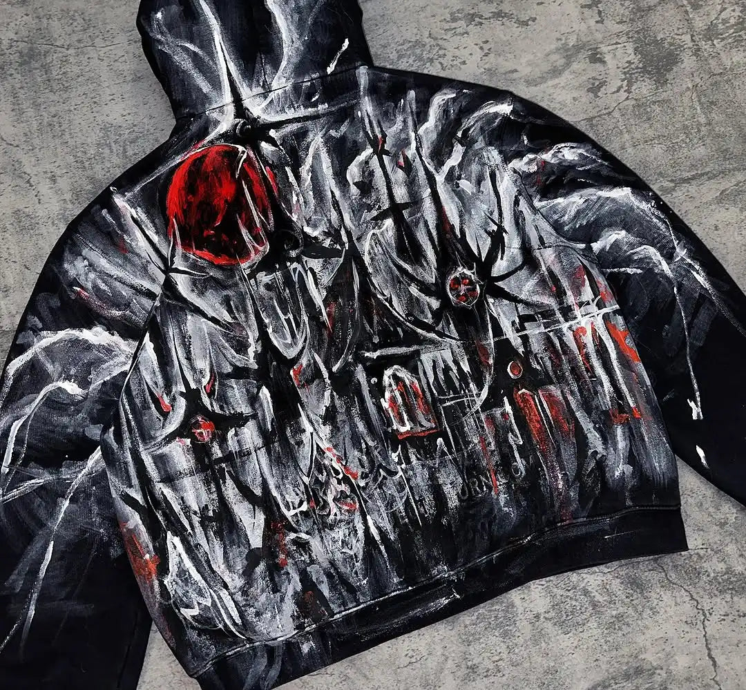 Sudadera Oversize Estilo Gótico Retro