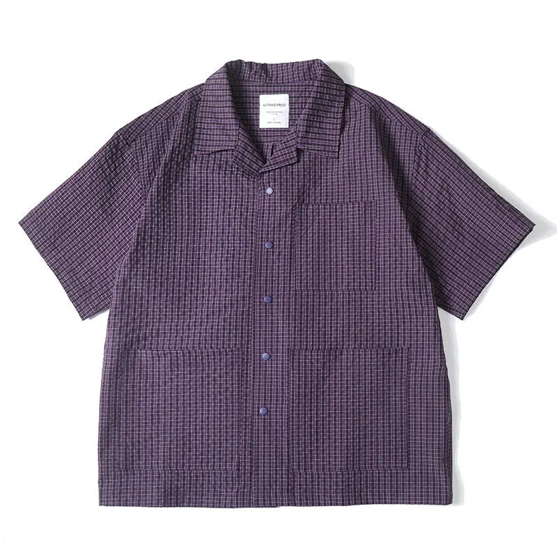 Plaid Casual Loose Fit Short Shirt