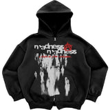 Y2K Pocket Zip-Up Gothic Hoodie