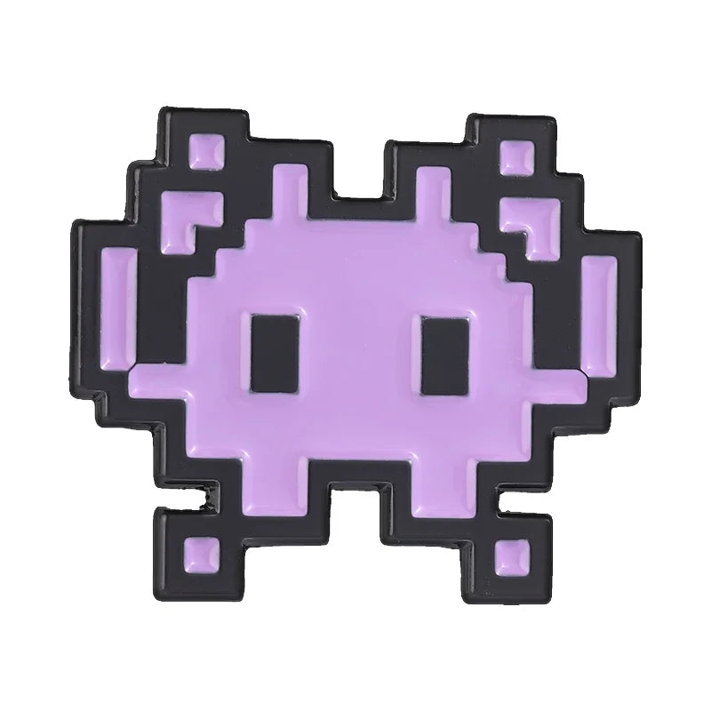 Retro Pixel Invader Enamel Pins