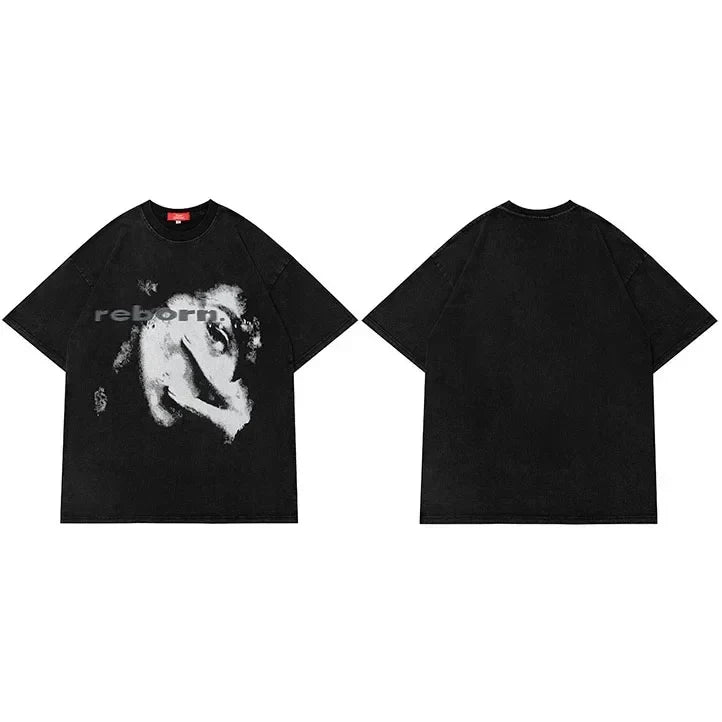 Graphic Half-Face T-Shirt