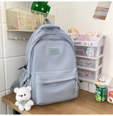 Lightweight Solid Color School Backpack