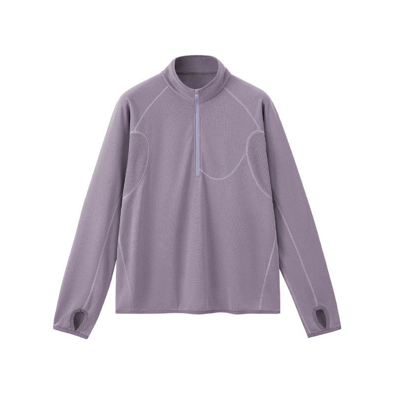 Sudadera con capucha y media cremallera, ligera y transpirable