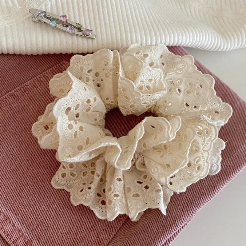 Double Layered Flower Lace Hair Tie