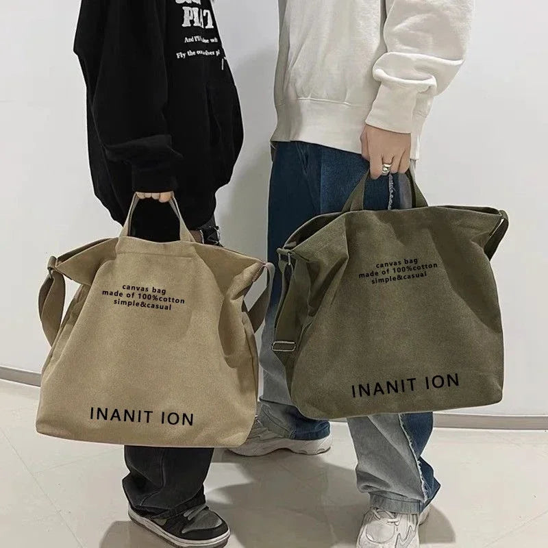 Y2K Canvas Large Tote Shoulder Bag