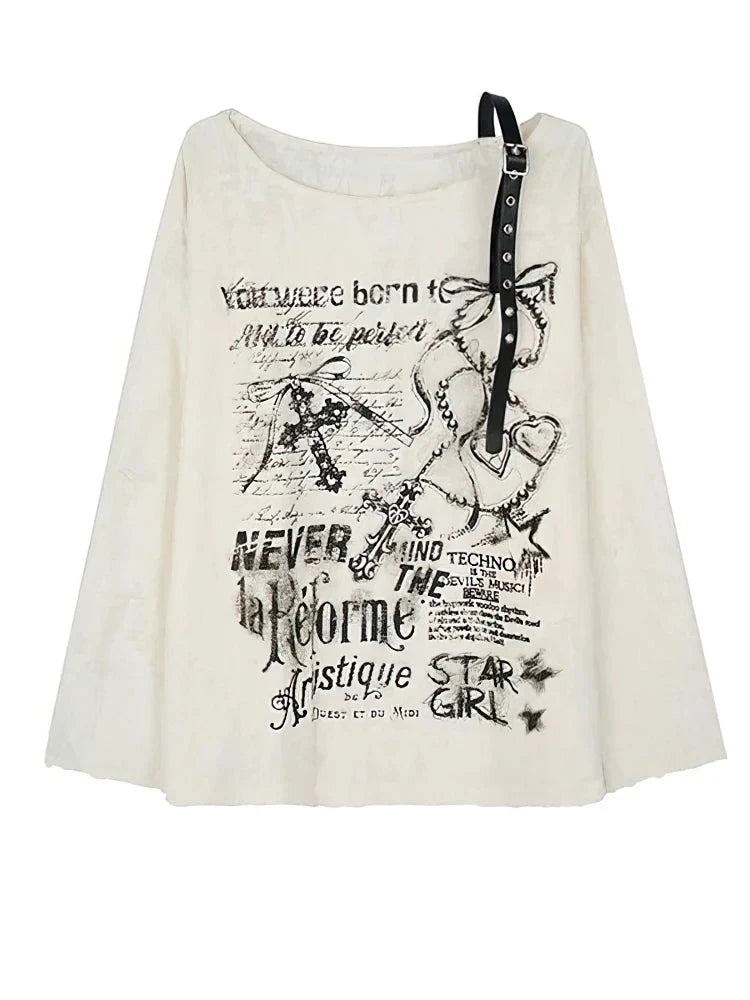 Vintage Y2K schulterfreies, zerrissenes Top