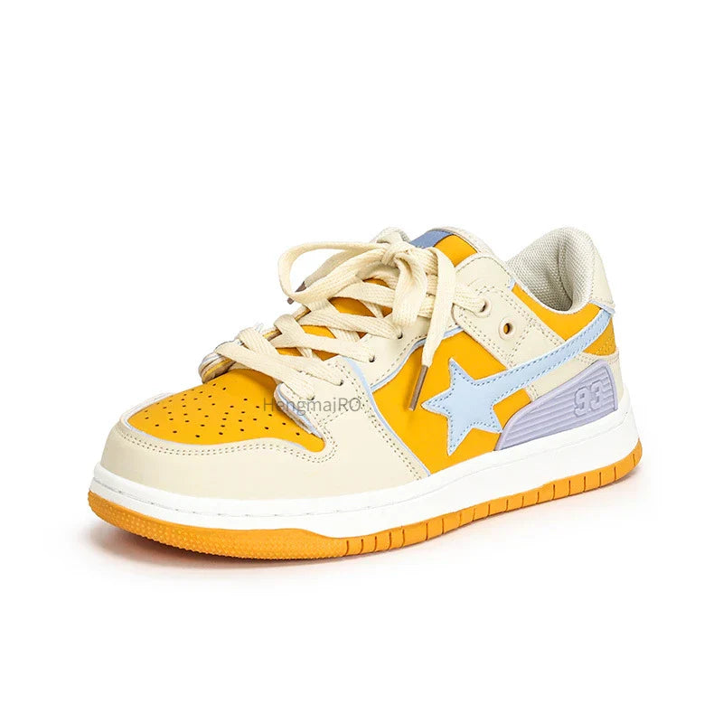 School Retro Multicolor Star Sneakers for Couples