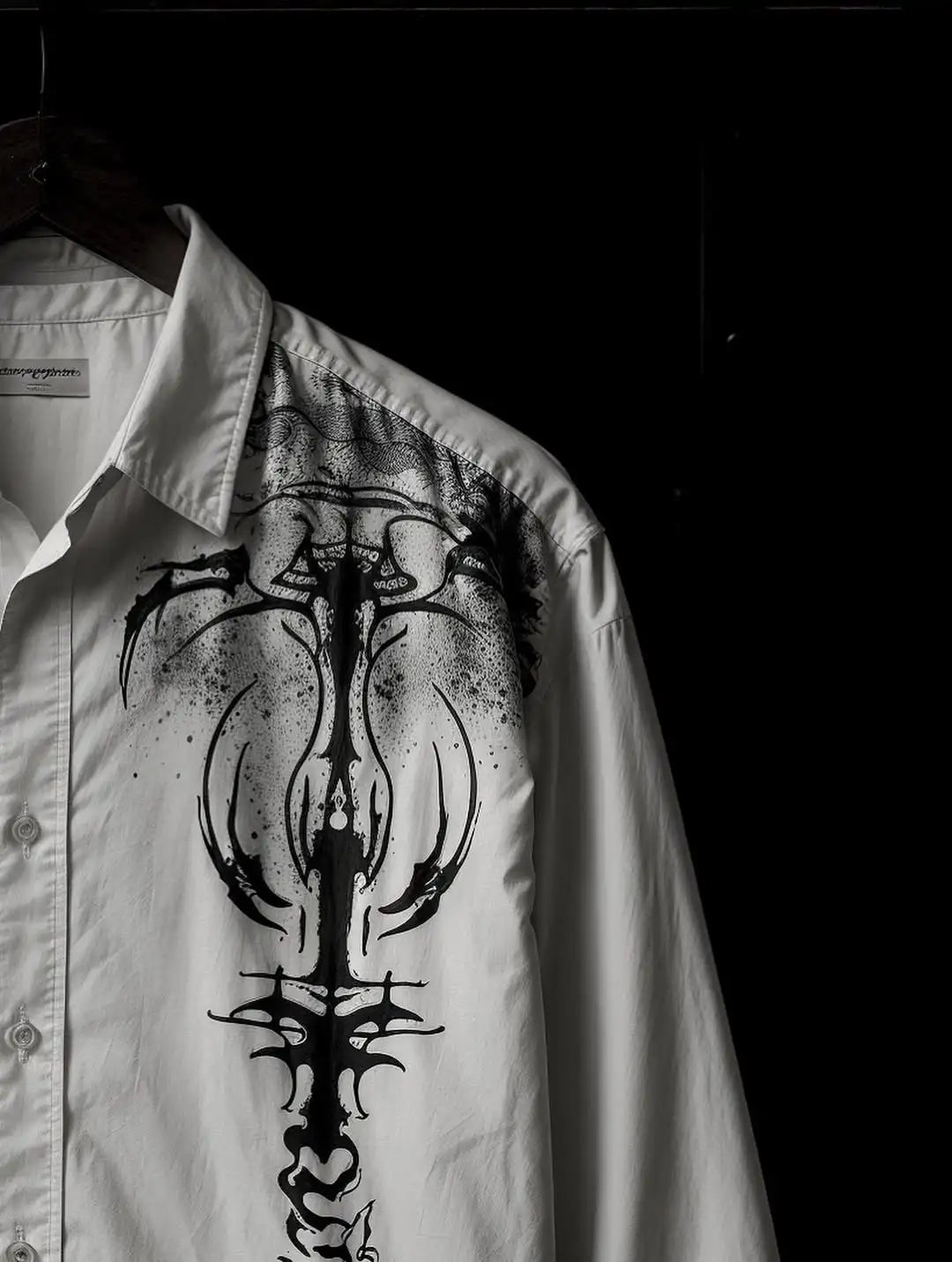 Gothic White Skull Y2K Long Sleeve Shirt