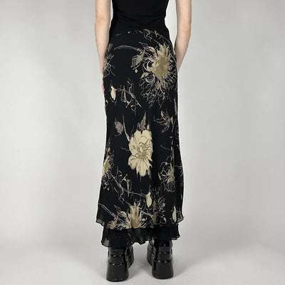 Y2K Dark Fairy Midi Skirt