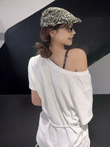 Vintage Y2k Oversized White Butterfly Print T-Shirt