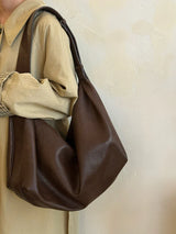 Casual Leather Dumpling Shoulder Bag
