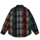 Long Sleeve Patchwork Plaid Retro Shirt