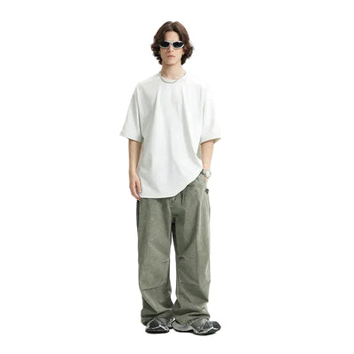 Washed Utility Cargo Jeans