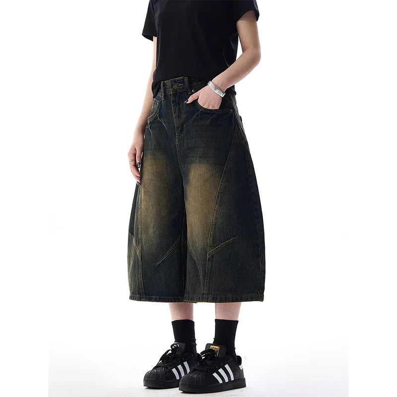 Vintage High Waist Cargo Jort