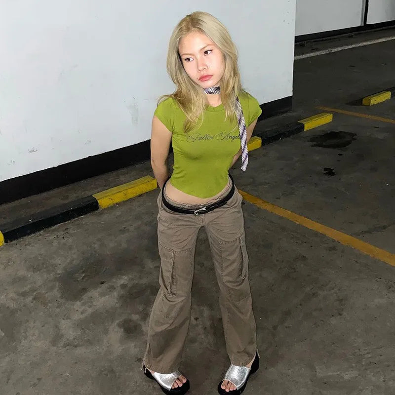 Y2K Fallen Angels Crop Top