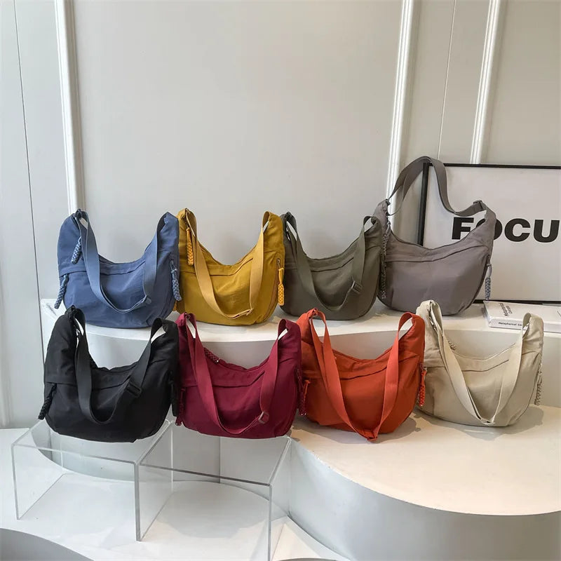 Y2K Nylon Fabric Women's Shoulder Bag