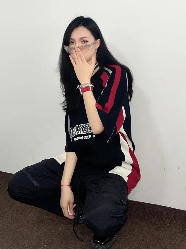 Vintage Skater Girl Black T-Shirt