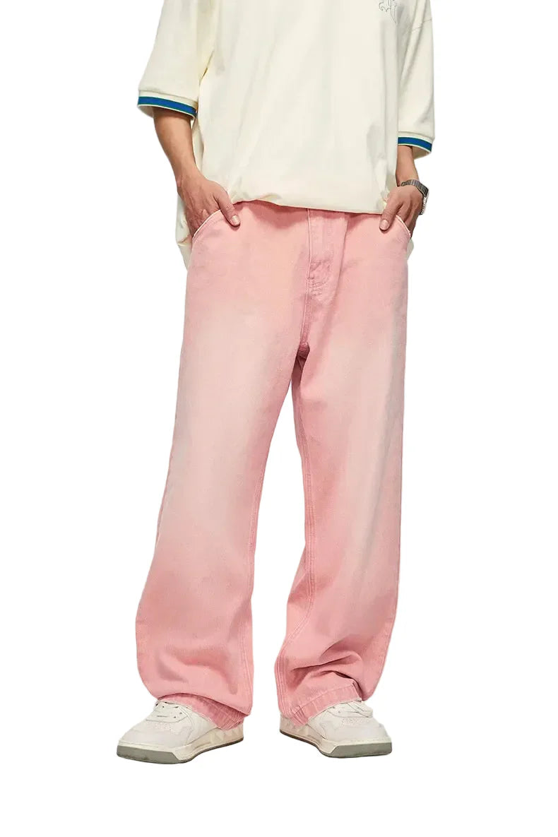 Rosa Hose mit geradem Bein für die High Street