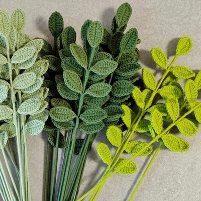 Ramo de crochet tejido a mano Hojas Día de San Valentín