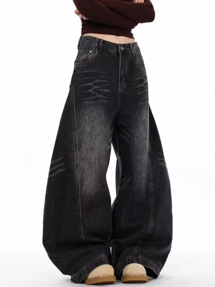Y2K Women's Patchwork Baggy Wide Leg Jeans