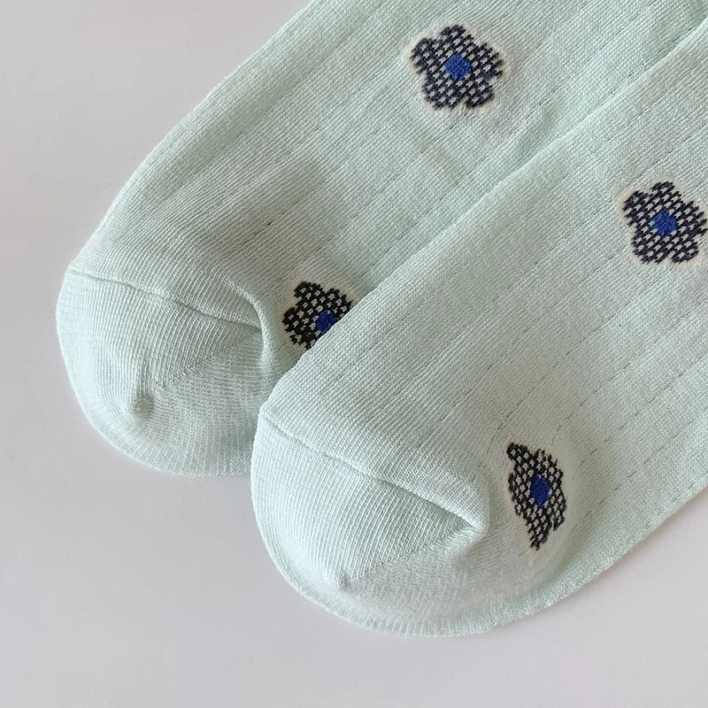 Trendy Summer Flower Breathable Transparent Socks