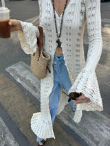 Handmade Crochet Knit Long Cardigans for Women