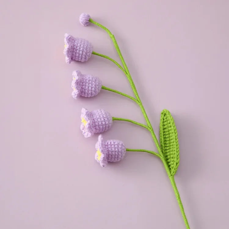 Bell Orchid Bouquet Kintted Crochet Flower