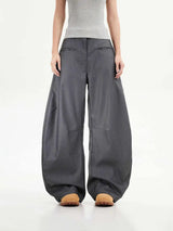 Vintage schwarze weite Hose