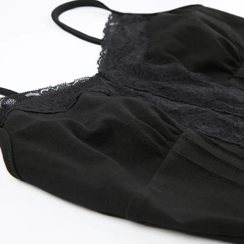 Y2K Lace Panel Top