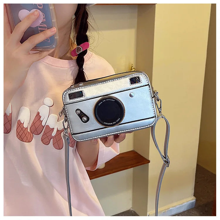 Blue Camera Shape Cross Bag