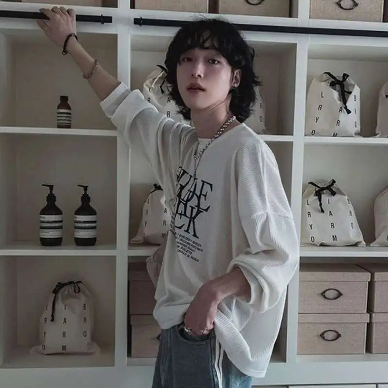 Korean Style Letter Print T-Shirt