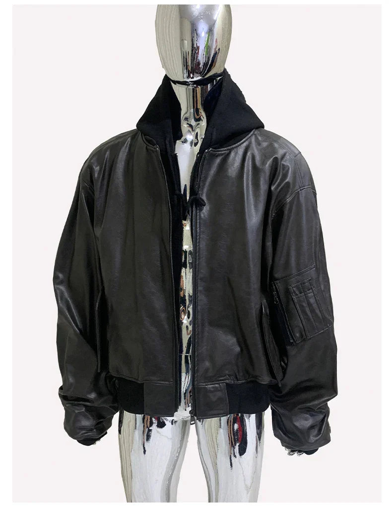 Acubi Vintage Faux Suede Hoodie