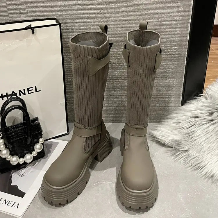 Lolita Zipper Thick Sole Zipper Boots