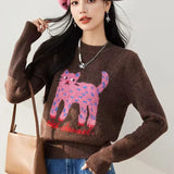Y2K Pink Cat Cute Sweater