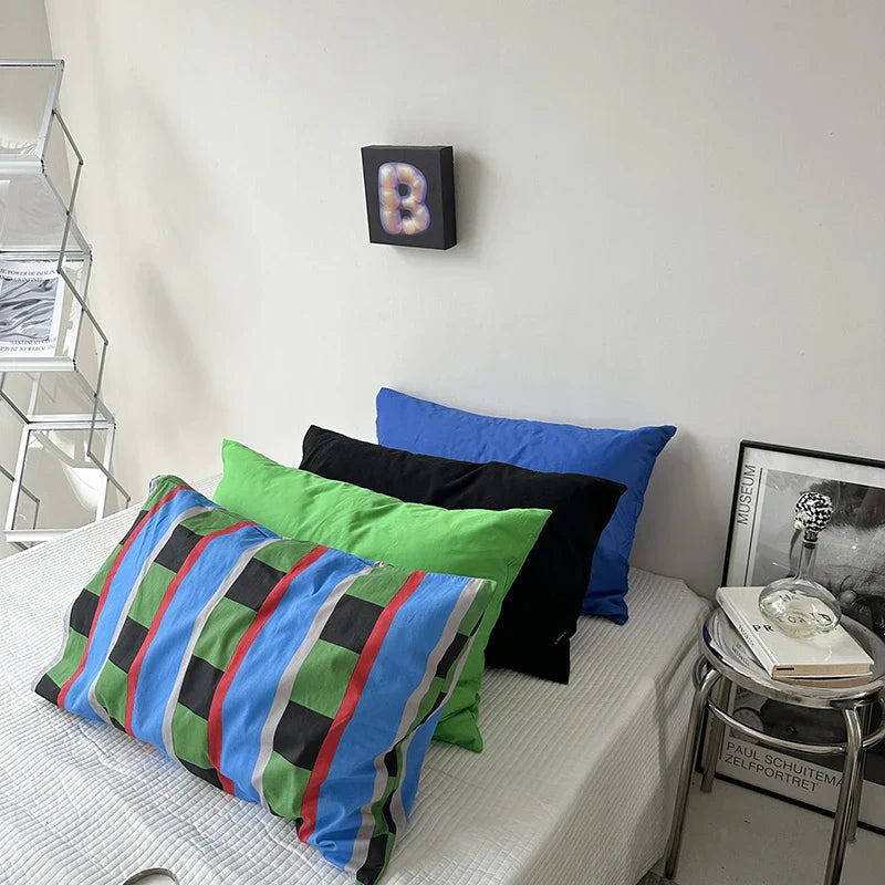 Cotton Colorful Stripe Pillow Case