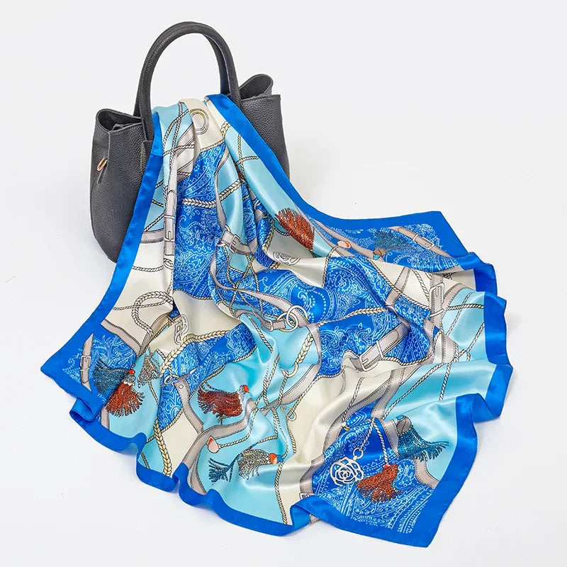 Summer Concert Silk Satin Head Scarf