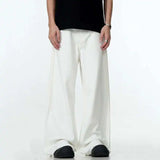 Solid Color Raw Edge Denim Pants