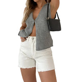 Y2K Tank Top Cardigans For Women Knitted Crochet