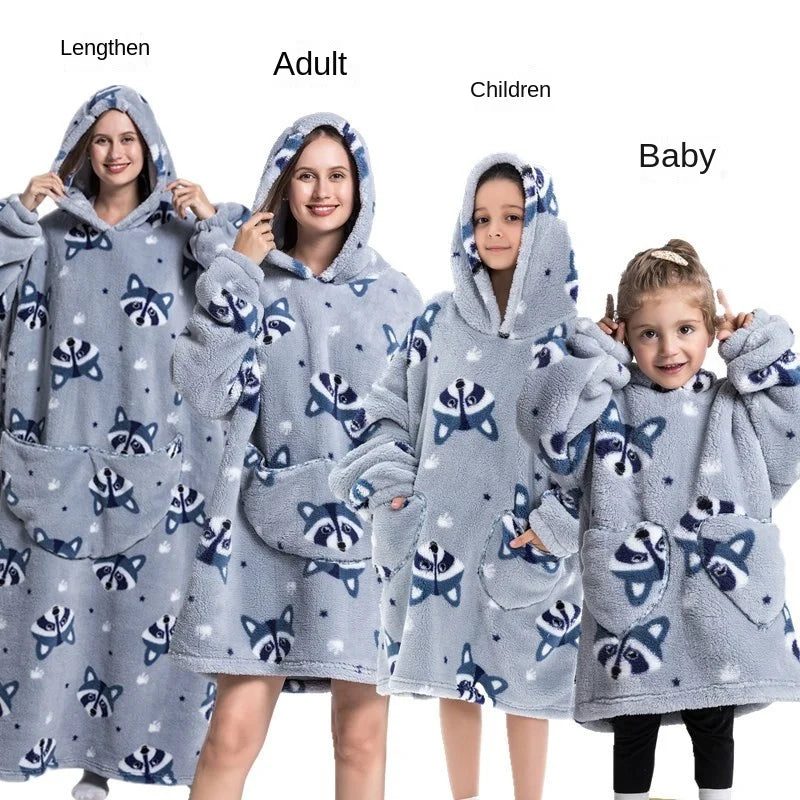 Family Oversize Sherpa Blanket Hoodie
