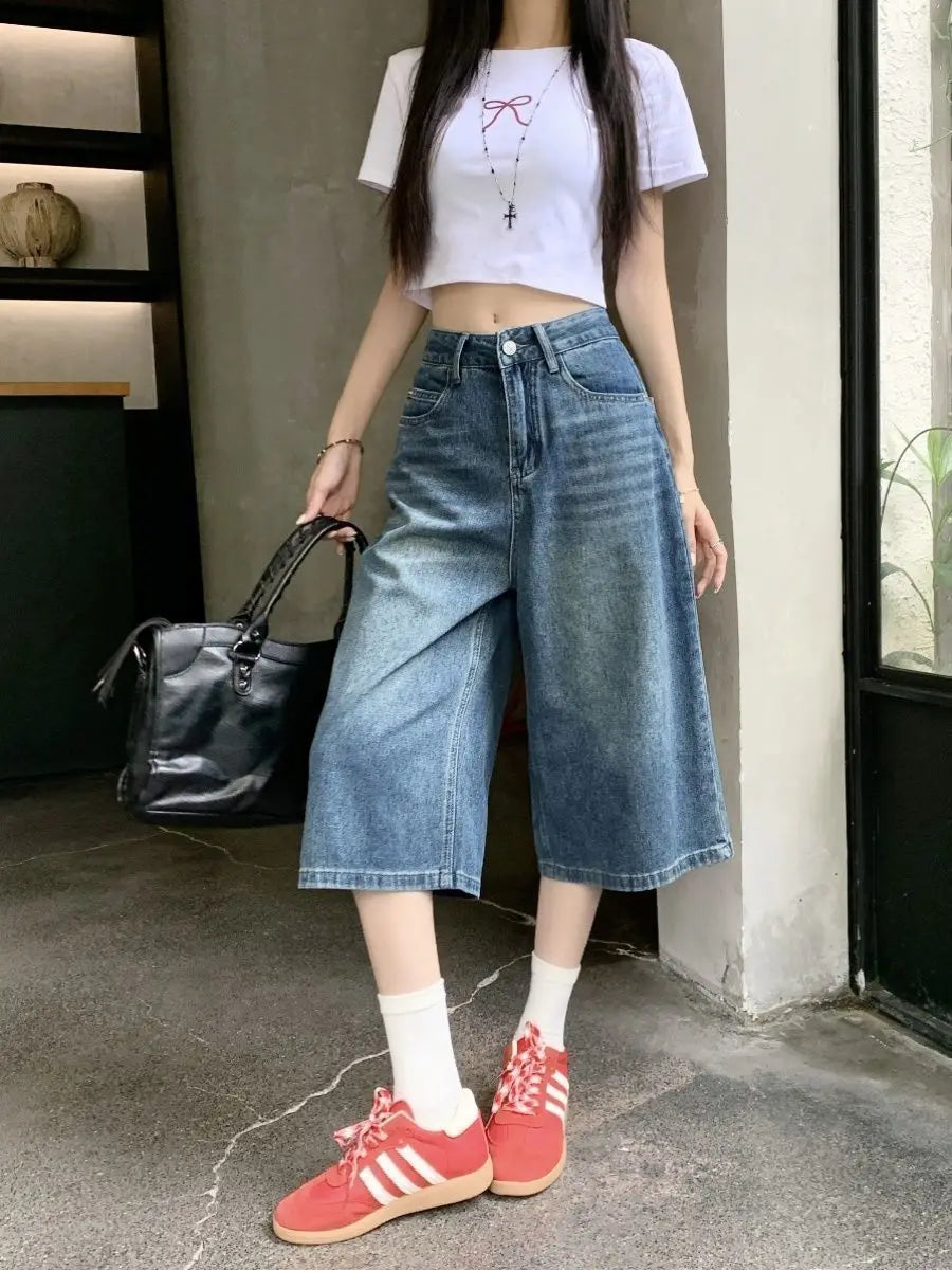 Vintage Women's High Waist Denim Jorts