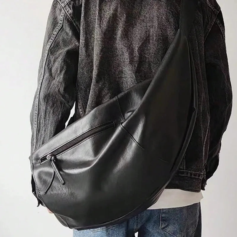 Y2K Dumpling Shaped PU Leather Crossbody Bag