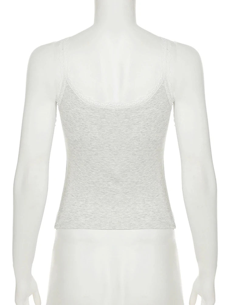 Skinny Patchwork Strap White Cropped Top