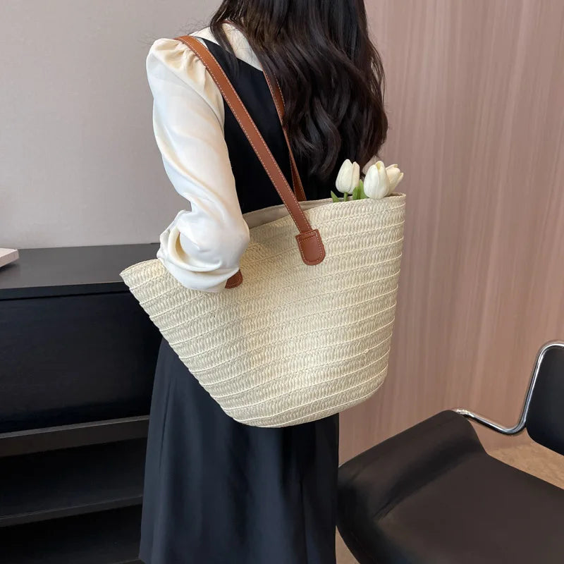 Large Basket Shape Shoulder Bag